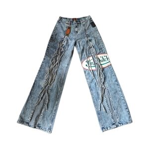 Von Dutch Y2K Wide Leg Jeans BNWT| Distressed Cutout Logo| Baddie Icon| IT Girl